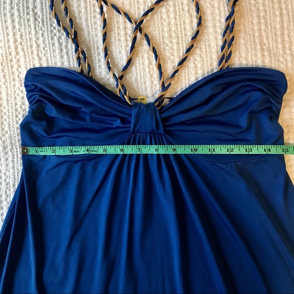 Charlotte Russe Royal Blue & Gold Dress, Size L - Picture 8 of 10